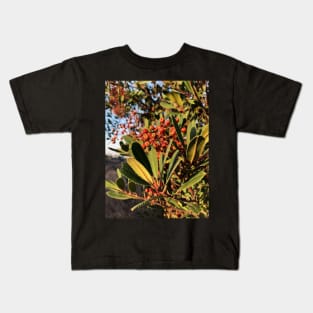 Bright Red Berries in a California Park Kids T-Shirt